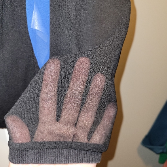 BCBGeneration Mixed Media Sheer Electric Blue Co Blouse - Small - Picture 4 of 7